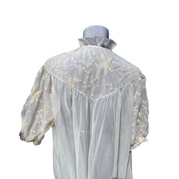 1950s Vanity Fair Peignoir Negligee Size 38 Cream Lace Chiffon Tricot - Picture 2 of 8